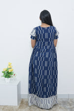 MANGAI Rayon Frock Nighties | Front Open Lengthy Zipper Comforts Feeding | Fancy Double Layered Sleeve's | Post & Pre Pregnancy's and Casual Wear | Side Pocket |Versatile Rayon Frock Night Gown's for Stylish Women's (RPW)