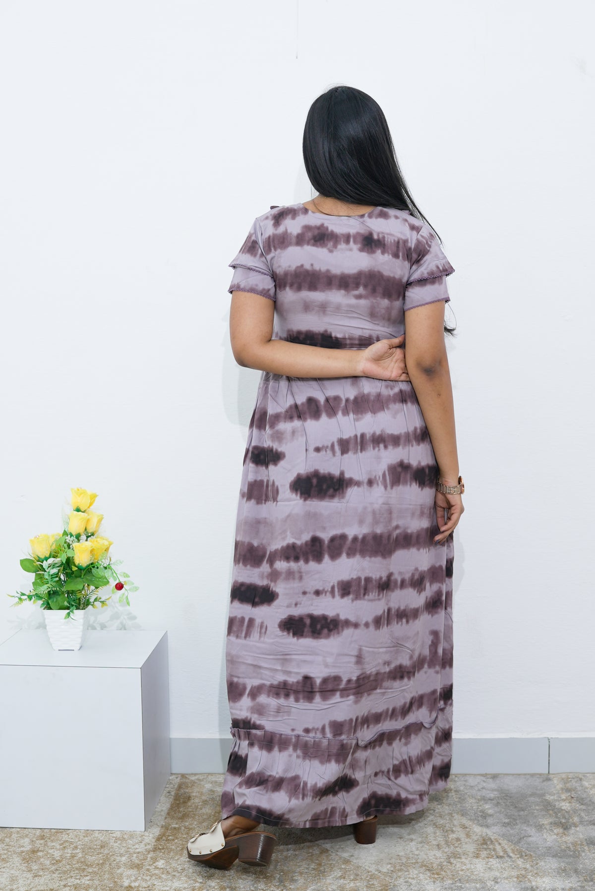 MANGAI Rayon Frock Nighties | Front Open Lengthy Zipper Comforts Feeding | Fancy Double Layered Sleeve's | Post & Pre Pregnancy's and Casual Wear | Side Pocket |Versatile Rayon Frock Night Gown's for Stylish Women's (RPW)