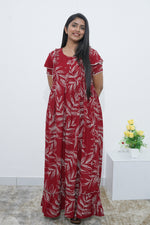 MANGAI Rayon Frock Nighties | Front Open Lengthy Zipper Comforts Feeding | Fancy Double Layered Sleeve's | Post & Pre Pregnancy's and Casual Wear | Side Pocket |Versatile Rayon Frock Night Gown's for Stylish Women's (RPW)