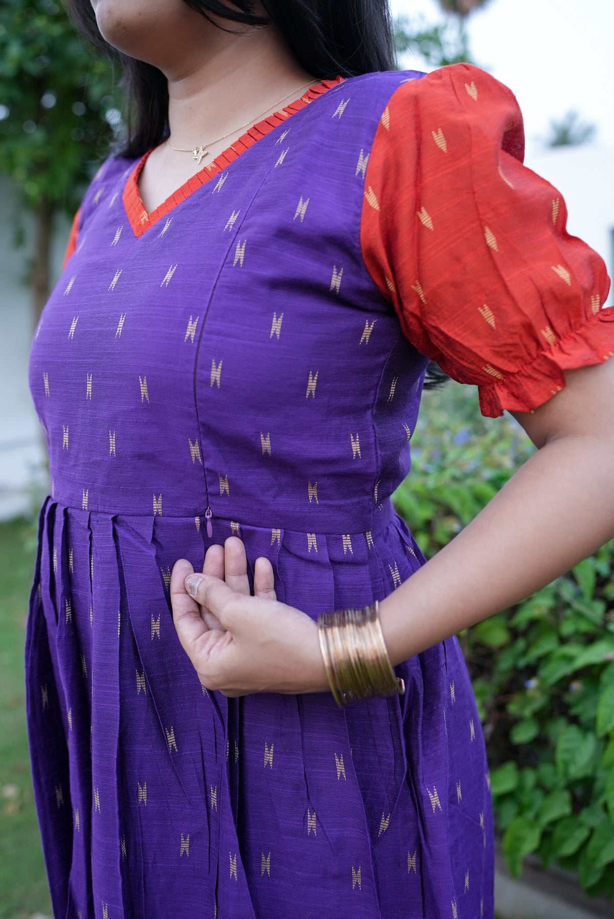 MANGAI New Festive Maternity Wear | Invisible Feeding Zipper | Side Pocket | Adjustable Back Tie Rope | Long Top Casual Wear (MFW)