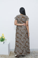 MANGAI Rayon Frock Nighties | Front Open Lengthy Zipper Comforts Feeding | Fancy Double Layered Sleeve's | Post & Pre Pregnancy's and Casual Wear | Side Pocket |Versatile Rayon Frock Night Gown's for Stylish Women's (RPW)