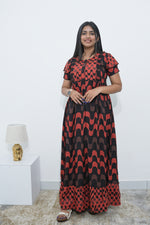 MANGAI Rayon Frock Nighties | Front Open Lengthy Zipper Comforts Feeding | Fancy Double Layered Sleeve's | Post & Pre Pregnancy's and Casual Wear | Side Pocket |Versatile Rayon Frock Night Gown's for Stylish Women's (RPW)