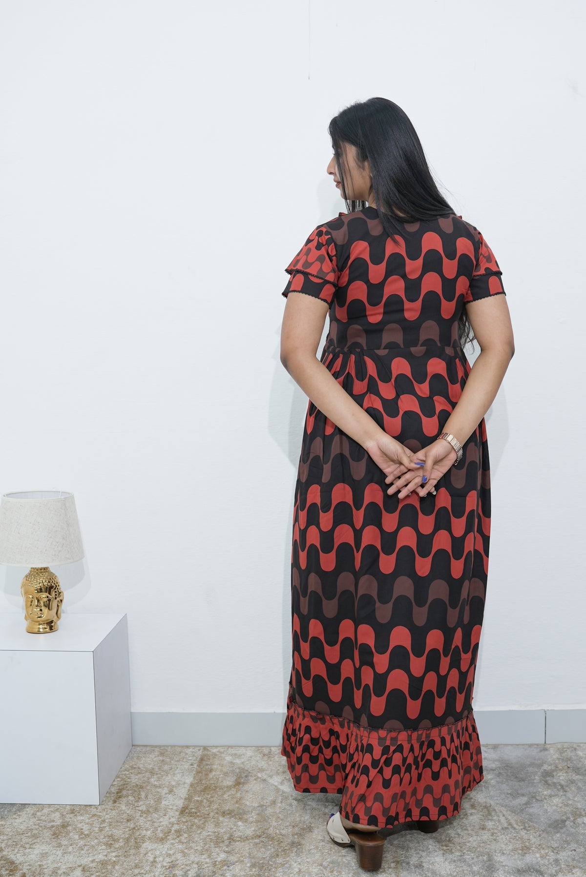 MANGAI Rayon Frock Nighties | Front Open Lengthy Zipper Comforts Feeding | Fancy Double Layered Sleeve's | Post & Pre Pregnancy's and Casual Wear | Side Pocket |Versatile Rayon Frock Night Gown's for Stylish Women's (RPW)