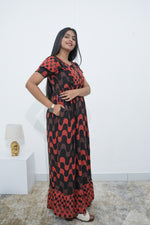 MANGAI Rayon Frock Nighties | Front Open Lengthy Zipper Comforts Feeding | Fancy Double Layered Sleeve's | Post & Pre Pregnancy's and Casual Wear | Side Pocket |Versatile Rayon Frock Night Gown's for Stylish Women's (RPW)