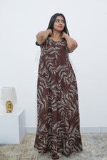 MANGAI Rayon Frock Nighties | Front Open Lengthy Zipper Comforts Feeding | Fancy Double Layered Sleeve's | Post & Pre Pregnancy's and Casual Wear | Side Pocket |Versatile Rayon Frock Night Gown's for Stylish Women's (RPW)