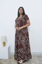 MANGAI Rayon Frock Nighties | Front Open Lengthy Zipper Comforts Feeding | Fancy Double Layered Sleeve's | Post & Pre Pregnancy's and Casual Wear | Side Pocket |Versatile Rayon Frock Night Gown's for Stylish Women's (RPW)