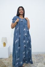 MANGAI Rayon Frock Nighties | Front Open Lengthy Zipper Comforts Feeding | Fancy Double Layered Sleeve's | Post & Pre Pregnancy's and Casual Wear | Side Pocket |Versatile Rayon Frock Night Gown's for Stylish Women's (RPW)