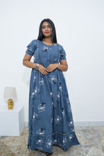 MANGAI Rayon Frock Nighties | Front Open Lengthy Zipper Comforts Feeding | Fancy Double Layered Sleeve's | Post & Pre Pregnancy's and Casual Wear | Side Pocket |Versatile Rayon Frock Night Gown's for Stylish Women's (RPW)