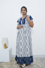 MANGAI Rayon Frock Nighties | Front Open Lengthy Zipper Comforts Feeding | Fancy Double Layered Sleeve's | Post & Pre Pregnancy's and Casual Wear | Side Pocket |Versatile Rayon Frock Night Gown's for Stylish Women's (RPW)