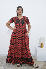 MANGAI Rayon Frock Nighties | Front Open Lengthy Zipper Comforts Feeding | Fancy Double Layered Sleeve's | Post & Pre Pregnancy's and Casual Wear | Side Pocket |Versatile Rayon Frock Night Gown's for Stylish Women's (RPW)