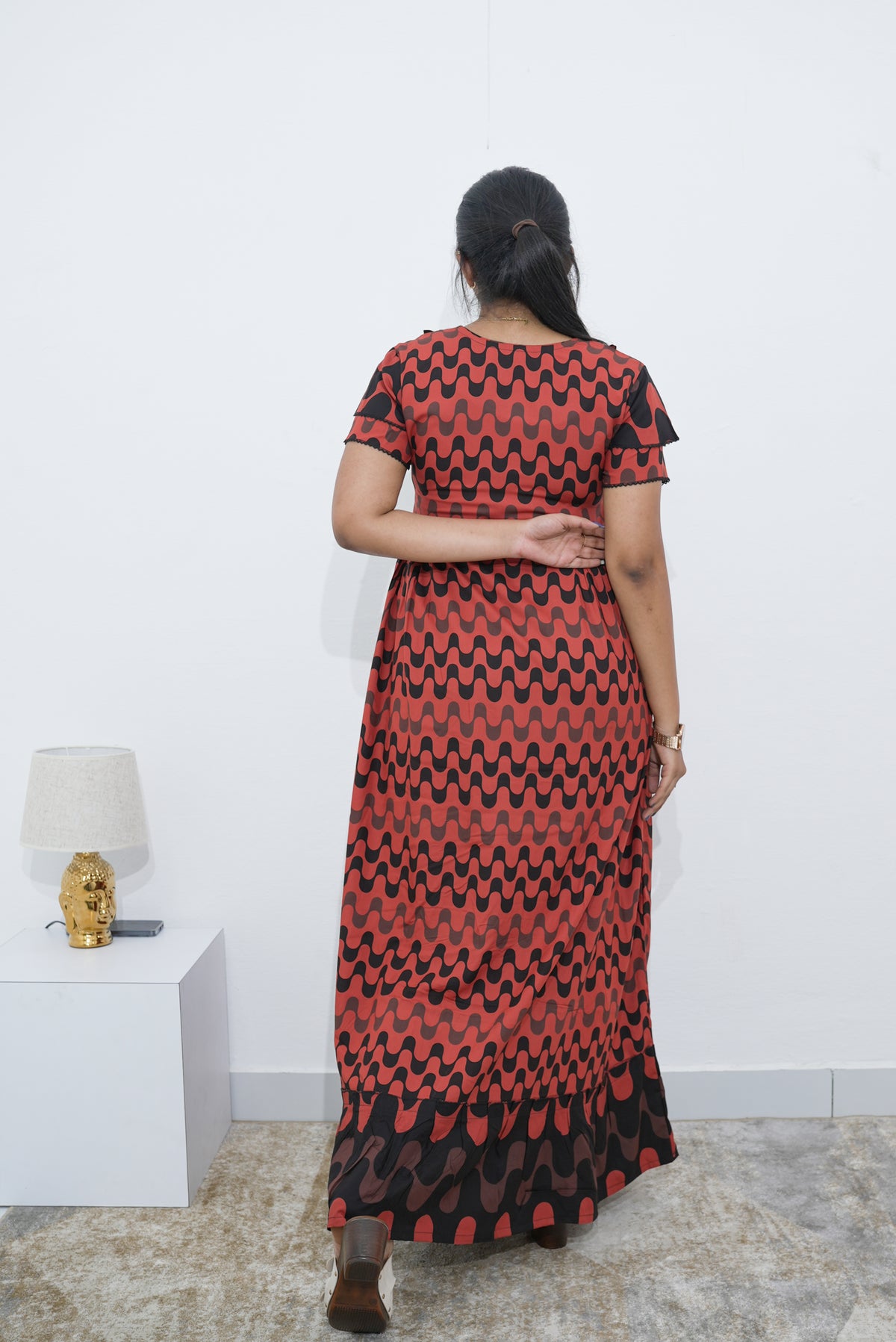 MANGAI Rayon Frock Nighties | Front Open Lengthy Zipper Comforts Feeding | Fancy Double Layered Sleeve's | Post & Pre Pregnancy's and Casual Wear | Side Pocket |Versatile Rayon Frock Night Gown's for Stylish Women's (RPW)