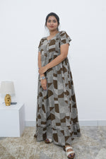 MANGAI Rayon Frock Nighties | Front Open Lengthy Zipper Comforts Feeding | Fancy Double Layered Sleeve's | Post & Pre Pregnancy's and Casual Wear | Side Pocket |Versatile Rayon Frock Night Gown's for Stylish Women's (RPW) (