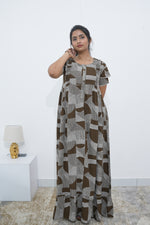 MANGAI Rayon Frock Nighties | Front Open Lengthy Zipper Comforts Feeding | Fancy Double Layered Sleeve's | Post & Pre Pregnancy's and Casual Wear | Side Pocket |Versatile Rayon Frock Night Gown's for Stylish Women's (RPW) (