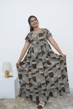 MANGAI Rayon Frock Nighties | Front Open Lengthy Zipper Comforts Feeding | Fancy Double Layered Sleeve's | Post & Pre Pregnancy's and Casual Wear | Side Pocket |Versatile Rayon Frock Night Gown's for Stylish Women's (RPW) (