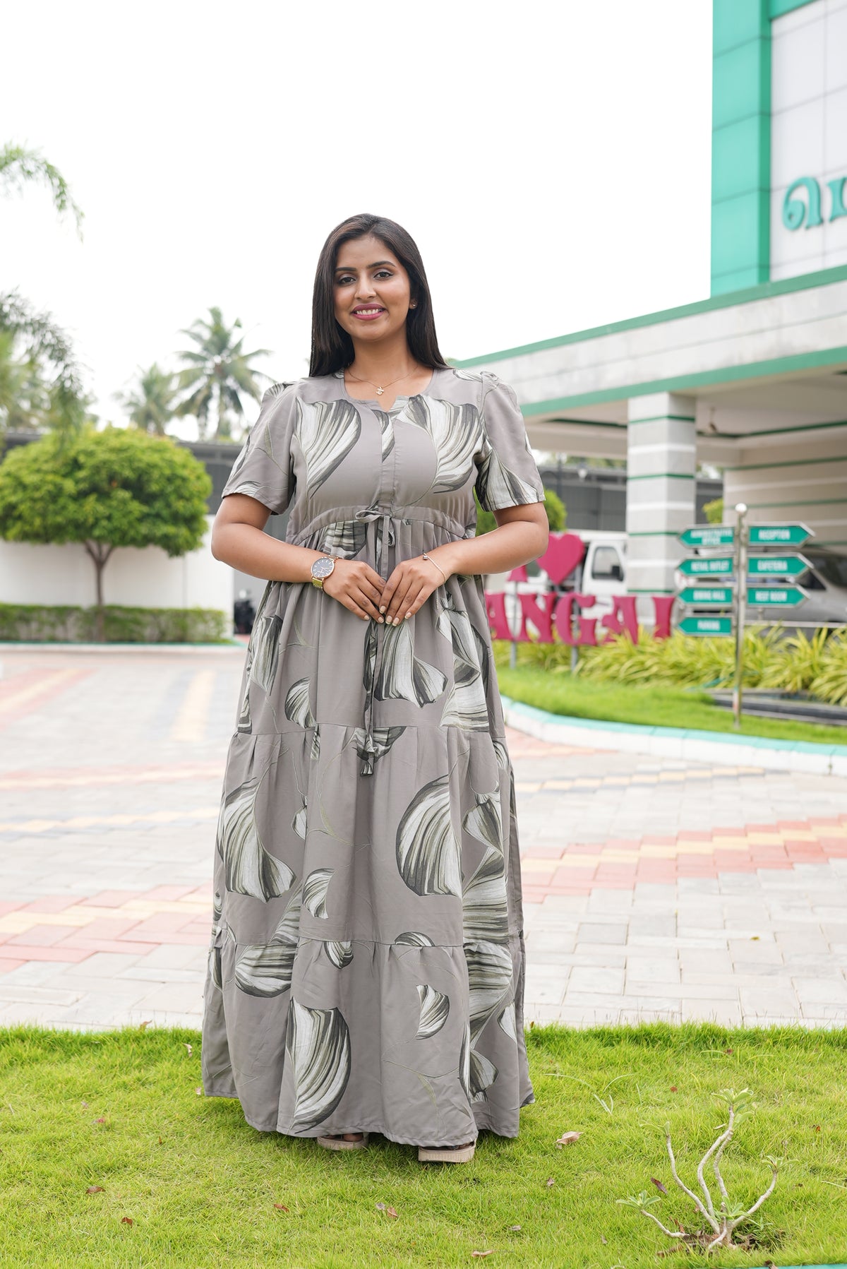 Stylish Arrivals Rayon Gathering Frock Model Night Gown's | Front Adjustable Gathering Style Rope | Puff Sleeve | Trending Collection's for Stylish Women's (FKG)