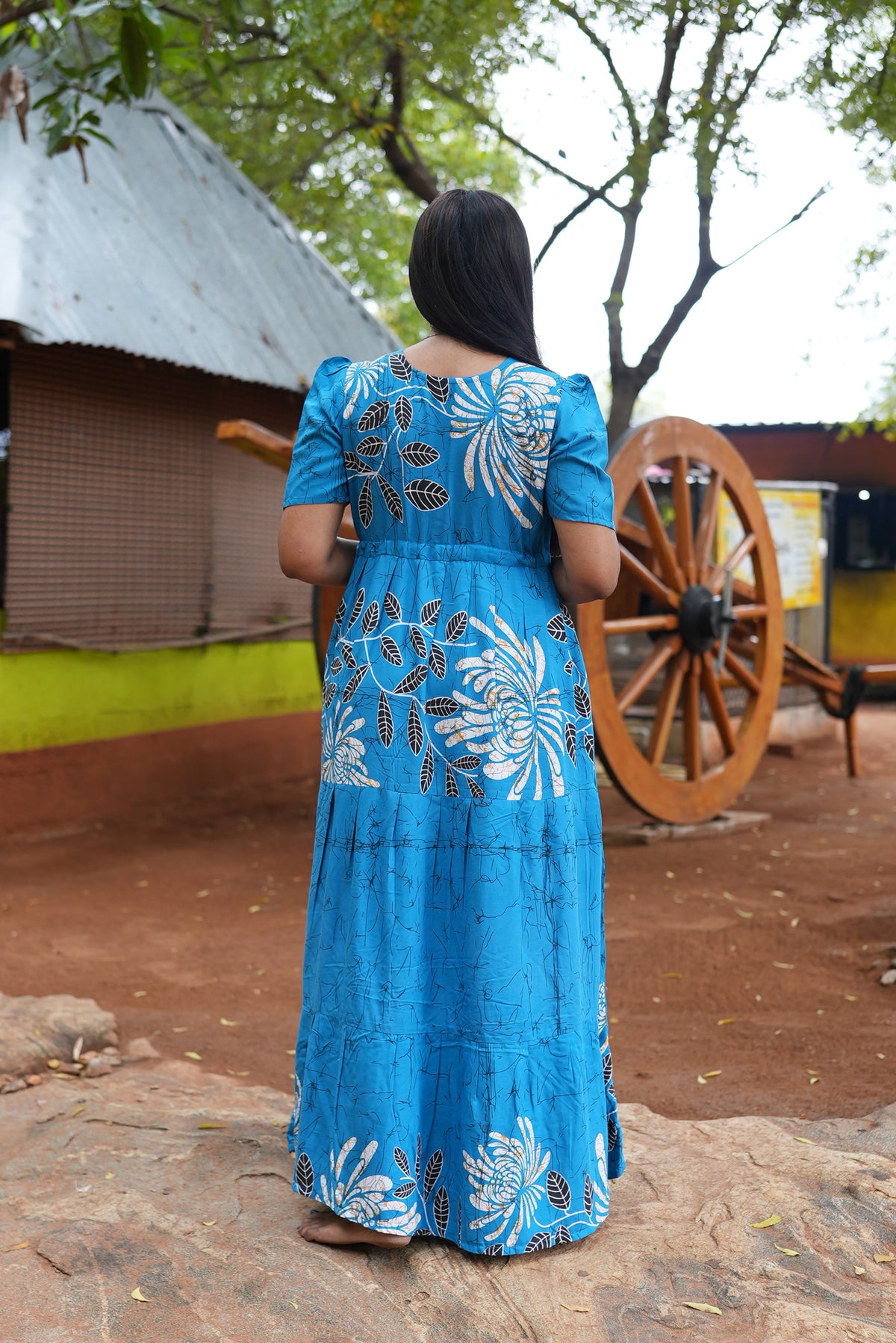 Stylish Arrivals Rayon Gathering Frock Model Night Gown's | Front Adjustable Gathering Style Rope | Puff Sleeve | Trending Collection's for Stylish Women's (FKG)