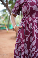 Mangai 3 Layer Flared Frock Model Nighties Soft and Smooth Premium Quality Rayon Material , Fancy Frilled Sleeve, Side Pocket , Back tie Rope , Stylish Collection's for Trendy Women's (MRK)