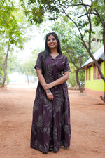 Mangai 3 Layer Flared Frock Model Nighties Soft and Smooth Premium Quality Rayon Material , Fancy Frilled Sleeve, Side Pocket , Back tie Rope , Stylish Collection's for Trendy Women's (MRK)