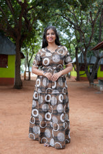 Mangai 3 Layer Flared Frock Model Nighties Soft and Smooth Premium Quality Rayon Material , Fancy Frilled Sleeve, Side Pocket , Back tie Rope , Stylish Collection's for Trendy Women's (MRK)