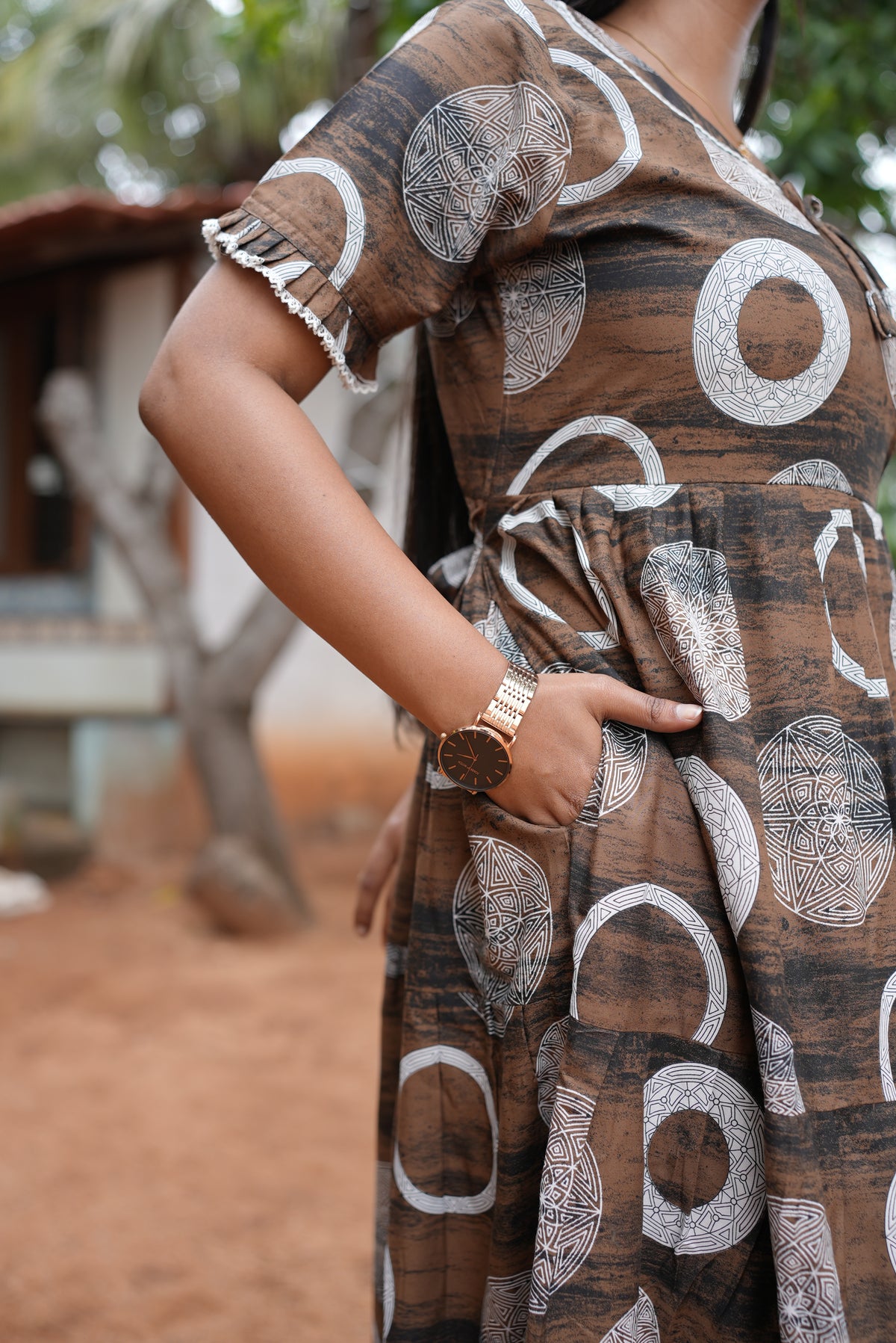 Mangai 3 Layer Flared Frock Model Nighties Soft and Smooth Premium Quality Rayon Material , Fancy Frilled Sleeve, Side Pocket , Back tie Rope , Stylish Collection's for Trendy Women's (MRK)