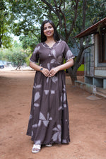 Mangai 3 Layer Flared Frock Model Nighties Soft and Smooth Premium Quality Rayon Material , Fancy Frilled Sleeve, Side Pocket , Back tie Rope , Stylish Collection's for Trendy Women's (MRK)