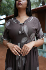 Mangai 3 Layer Flared Frock Model Nighties Soft and Smooth Premium Quality Rayon Material , Fancy Frilled Sleeve, Side Pocket , Back tie Rope , Stylish Collection's for Trendy Women's (MRK)