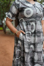 Mangai 3 Layer Flared Frock Model Nighties Soft and Smooth Premium Quality Rayon Material , Fancy Frilled Sleeve, Side Pocket , Back tie Rope , Stylish Collection's for Trendy Women's (MRK)