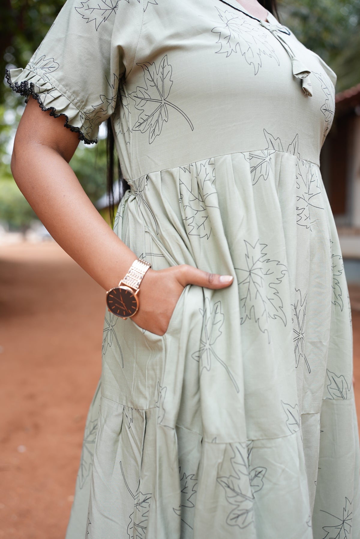 Mangai 3 Layer Flared Frock Model Nighties Soft and Smooth Premium Quality Rayon Material , Fancy Frilled Sleeve, Side Pocket , Back tie Rope , Stylish Collection's for Trendy Women's (MRK)