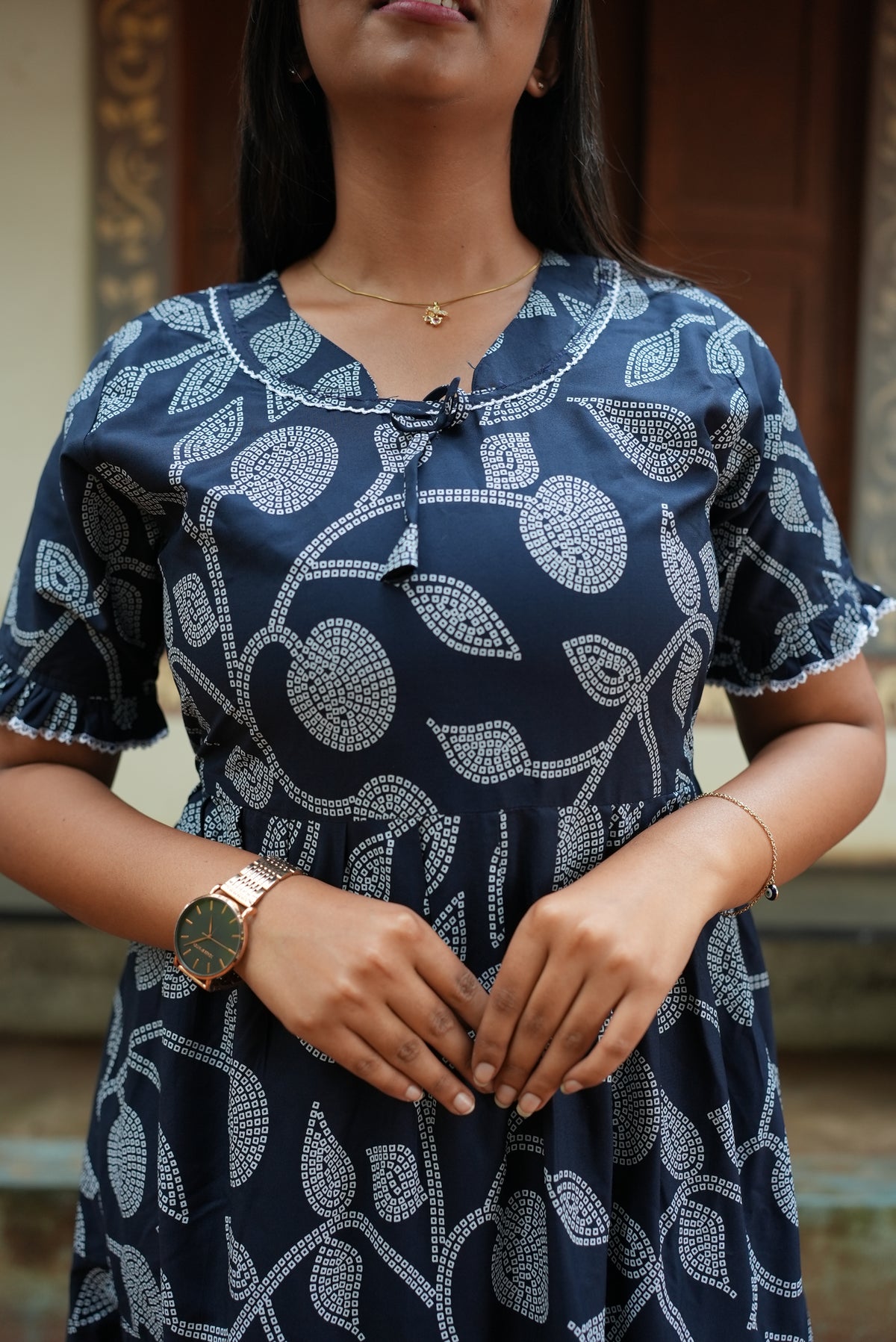 Mangai 3 Layer Flared Frock Model Nighties Soft and Smooth Premium Quality Rayon Material , Fancy Frilled Sleeve, Side Pocket , Back tie Rope , Stylish Collection's for Trendy Women's (MRK)