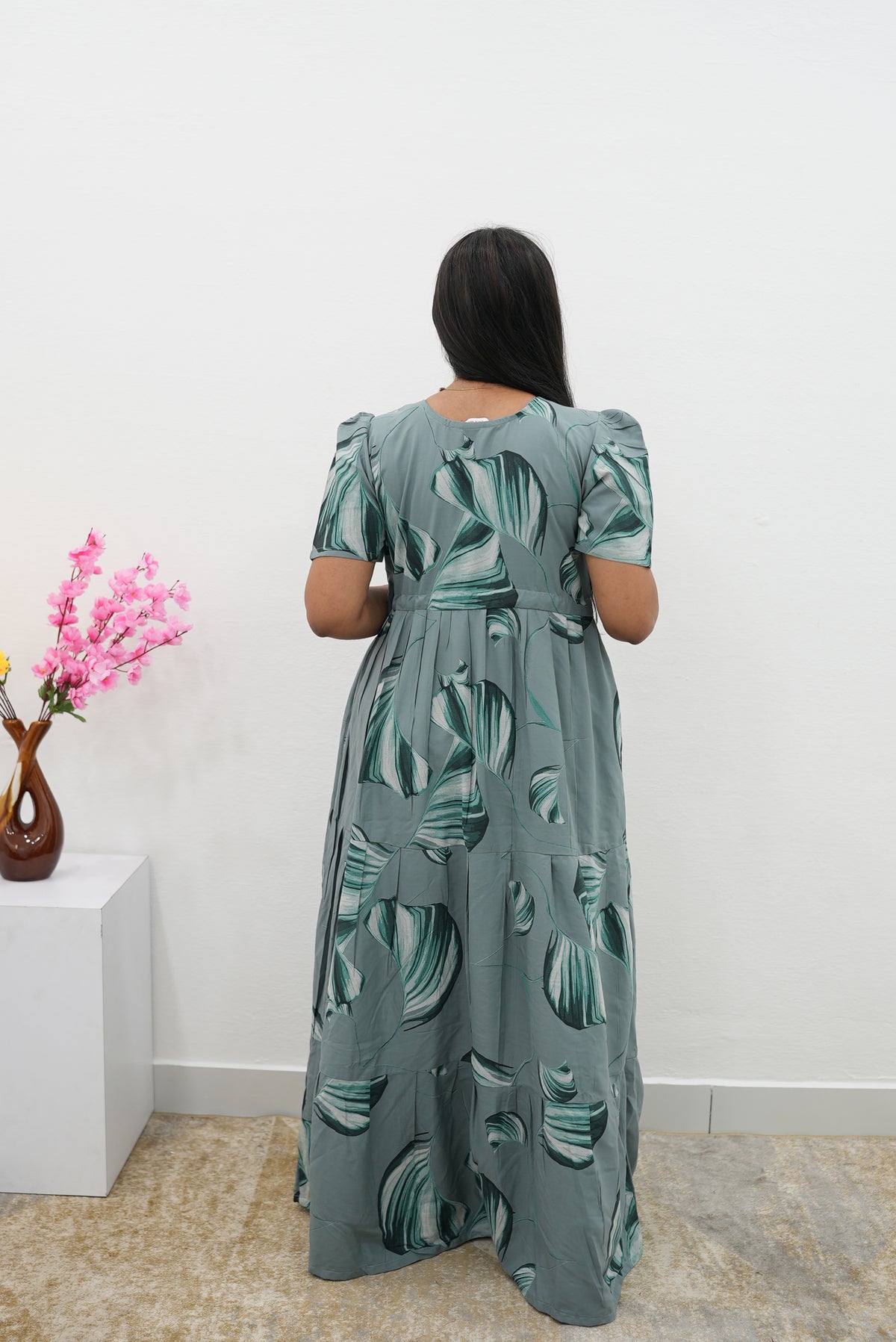 Stylish Arrivals Rayon Gathering Frock Model Night Gown's | Front Adjustable Gathering Style Rope | Puff Sleeve | Trending Collection's for Stylish Women's (FKG)
