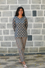 MANGAI Premium Cotton Printed Night Suits | Stylish Print's All Over | Top & Bottom Set | 3/4 Sleeve | Trendy Night Suits for Stylish Women's (TPS-3/4)