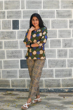 MANGAI Premium Cotton Printed Night Suits | Stylish Print's All Over | Top & Bottom Set | 3/4 Sleeve | Trendy Night Suits for Stylish Women's (TPS-3/4)