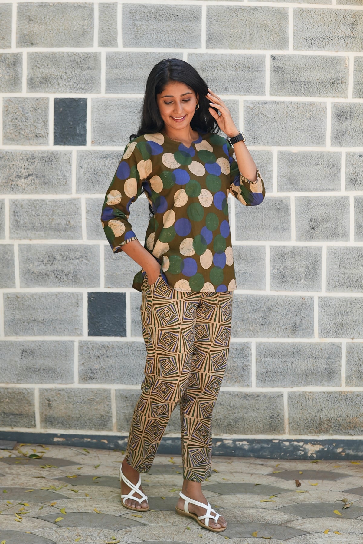 MANGAI Premium Cotton Printed Night Suits | Stylish Print's All Over | Top & Bottom Set | 3/4 Sleeve | Trendy Night Suits for Stylish Women's (TPS-3/4)