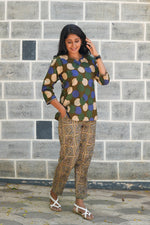 MANGAI Premium Cotton Printed Night Suits | Stylish Print's All Over | Top & Bottom Set | 3/4 Sleeve | Trendy Night Suits for Stylish Women's (TPS-3/4)