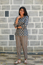 MANGAI Premium Cotton Printed Night Suits | Stylish Print's All Over | Top & Bottom Set | 3/4 Sleeve | Trendy Night Suits for Stylish Women's (TPS-3/4)