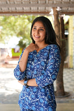 MANGAI Premium Cotton Printed Night Suits | Stylish Print's All Over | Top & Bottom Set | 3/4 Sleeve | Trendy Night Suits for Stylish Women's (TPS-3/4)