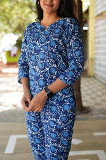 MANGAI Premium Cotton Printed Night Suits | Stylish Print's All Over | Top & Bottom Set | 3/4 Sleeve | Trendy Night Suits for Stylish Women's (TPS-3/4)