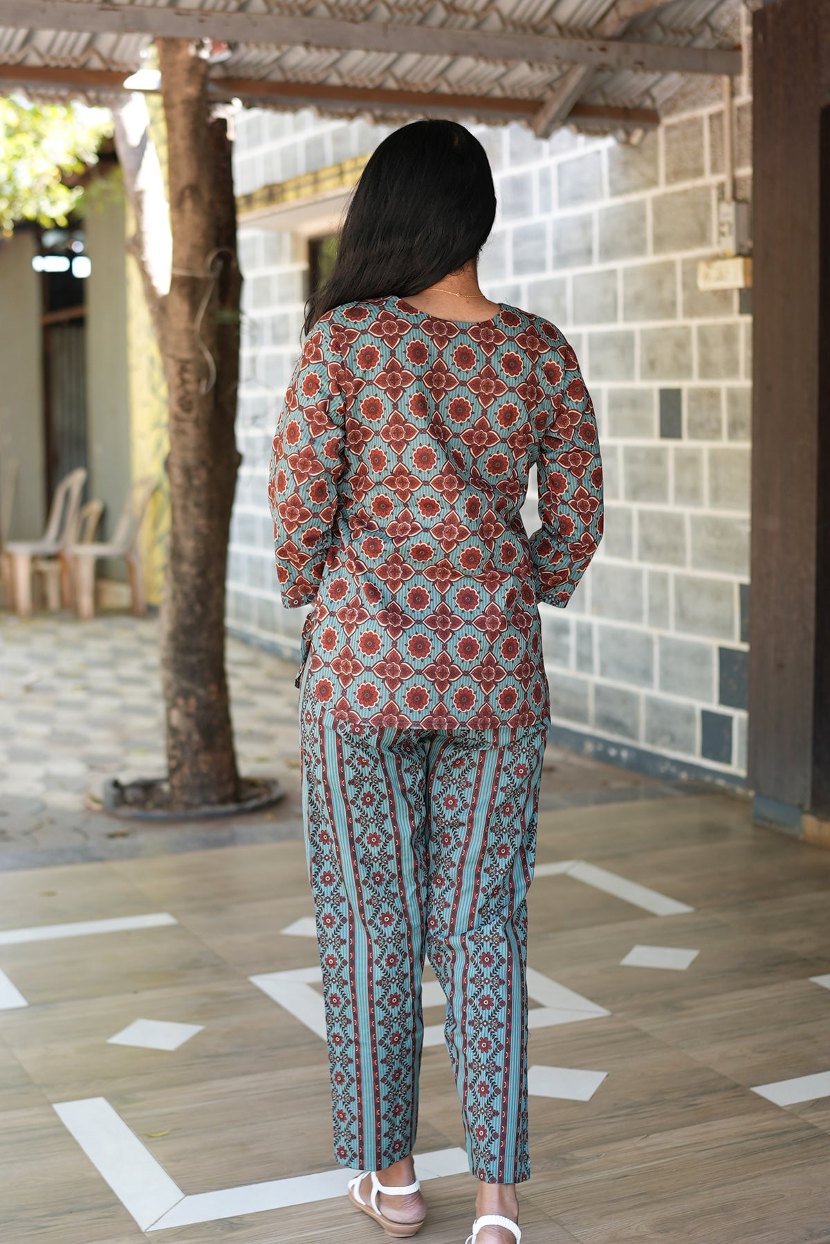 MANGAI Premium Cotton Printed Night Suits | Stylish Print's All Over | Top & Bottom Set | 3/4 Sleeve | Trendy Night Suits for Stylish Women's (TPS-3/4)