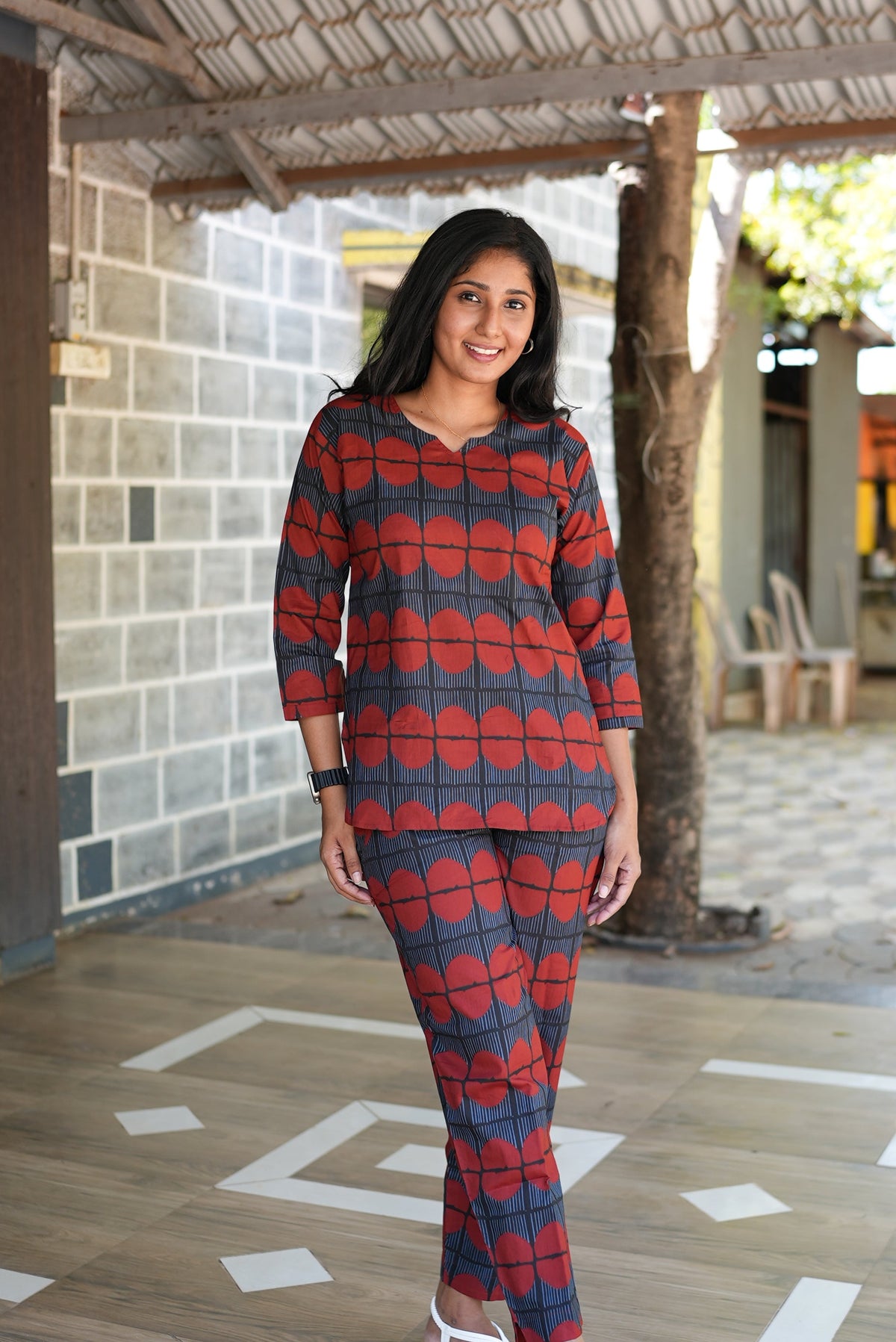 MANGAI Premium Cotton Printed Night Suits | Stylish Print's All Over | Top & Bottom Set | 3/4 Sleeve | Trendy Night Suits for Stylish Women's (TPS-3/4)