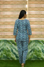 MANGAI Premium Cotton Printed Night Suits | Stylish Print's All Over | Top & Bottom Set | 3/4 Sleeve | Trendy Night Suits for Stylish Women's (TPS-3/4)