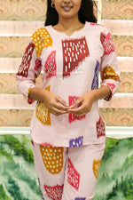 MANGAI Premium Cotton Printed Night Suits | Stylish Print's All Over | Top & Bottom Set | 3/4 Sleeve | Trendy Night Suits for Stylish Women's (TPS-3/4)