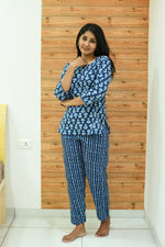 MANGAI Premium Cotton Printed Night Suits | Stylish Print's All Over | Top & Bottom Set | 3/4 Sleeve | Trendy Night Suits for Stylish Women's (TPS-3/4)