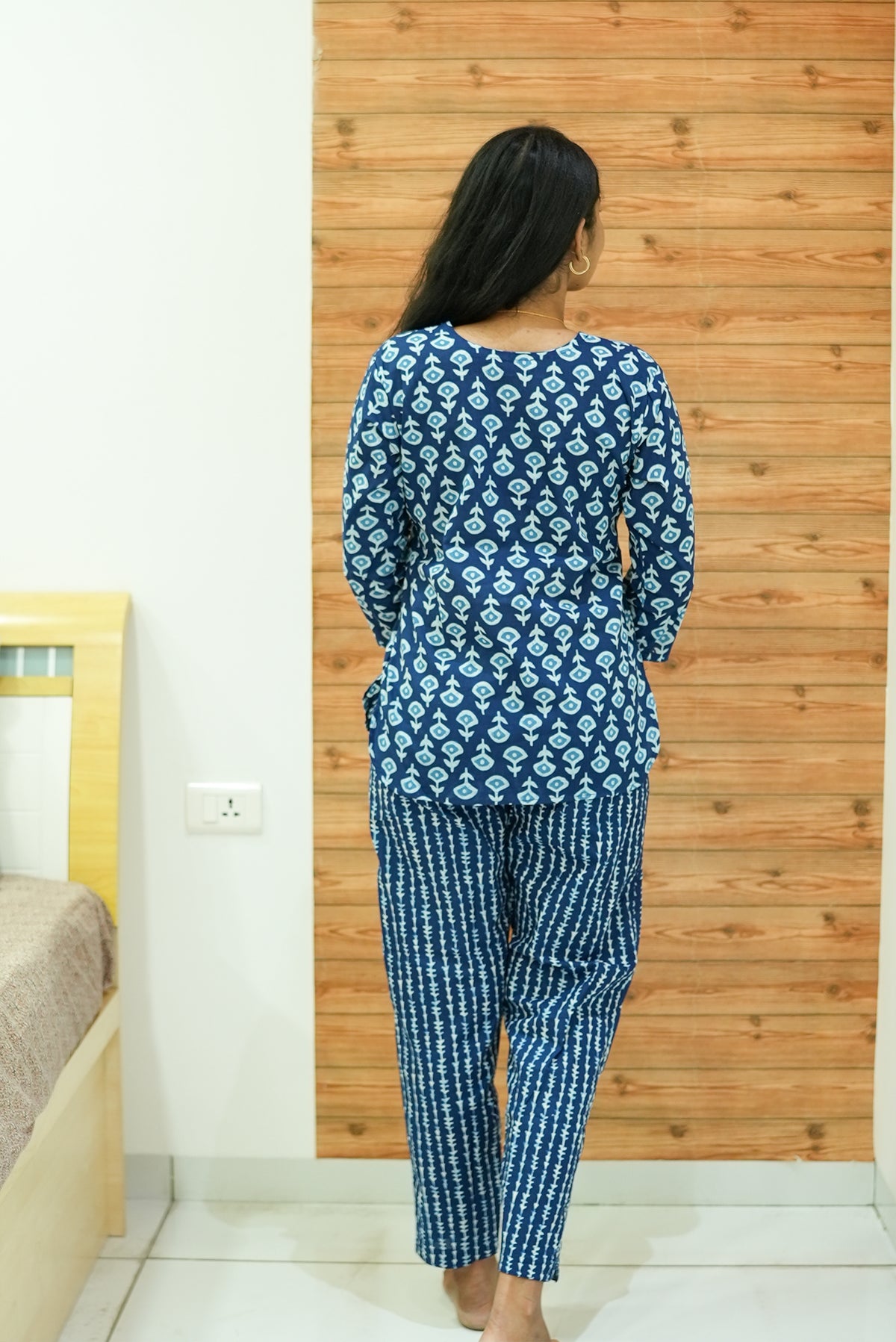 MANGAI Premium Cotton Printed Night Suits | Stylish Print's All Over | Top & Bottom Set | 3/4 Sleeve | Trendy Night Suits for Stylish Women's (TPS-3/4)