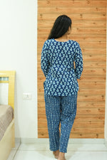 MANGAI Premium Cotton Printed Night Suits | Stylish Print's All Over | Top & Bottom Set | 3/4 Sleeve | Trendy Night Suits for Stylish Women's (TPS-3/4)