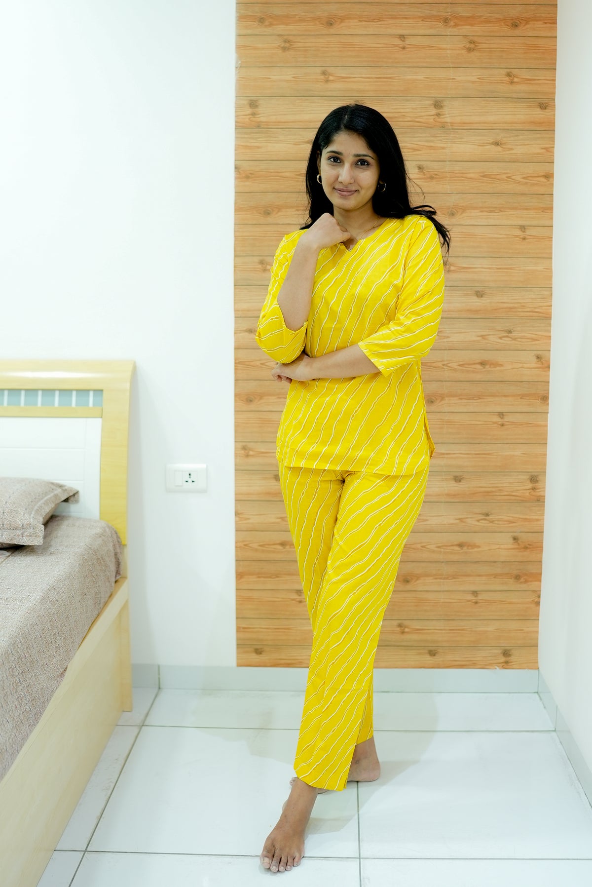 MANGAI Premium Cotton Printed Night Suits | Stylish Print's All Over | Top & Bottom Set | 3/4 Sleeve | Trendy Night Suits for Stylish Women's (TPS-3/4)