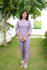 MANGAI Premium Cotton Printed Night Suits | Stylish Print's All Over | Top & Bottom Set | 3/4 Sleeve | Trendy Night Suits for Stylish Women's (TPS-3/4)