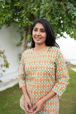 MANGAI Premium Cotton Printed Night Suits | Stylish Print's All Over | Top & Bottom Set | 3/4 Sleeve | Trendy Night Suits for Stylish Women's (TPS-3/4)