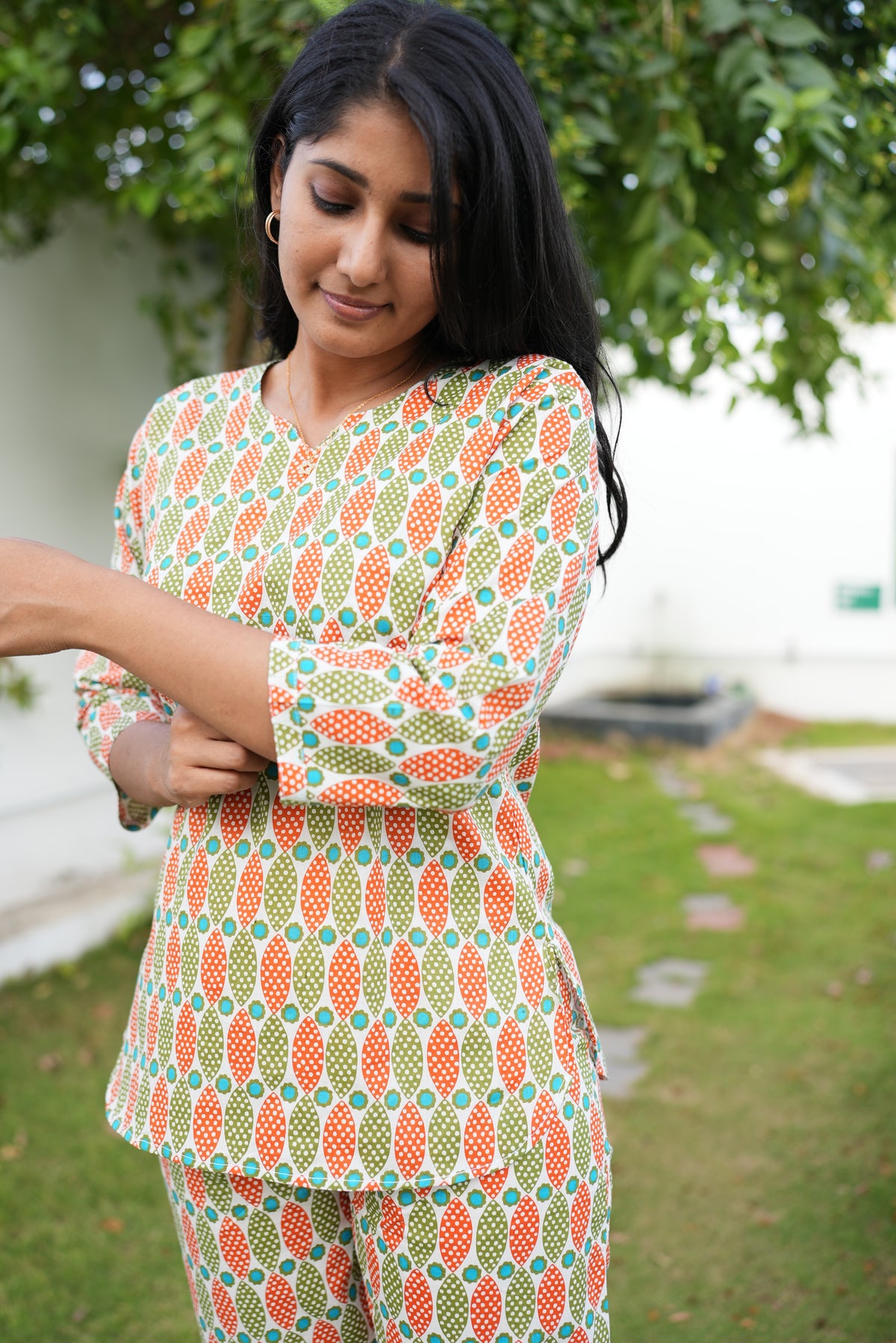 MANGAI Premium Cotton Printed Night Suits | Stylish Print's All Over | Top & Bottom Set | 3/4 Sleeve | Trendy Night Suits for Stylish Women's (TPS-3/4)