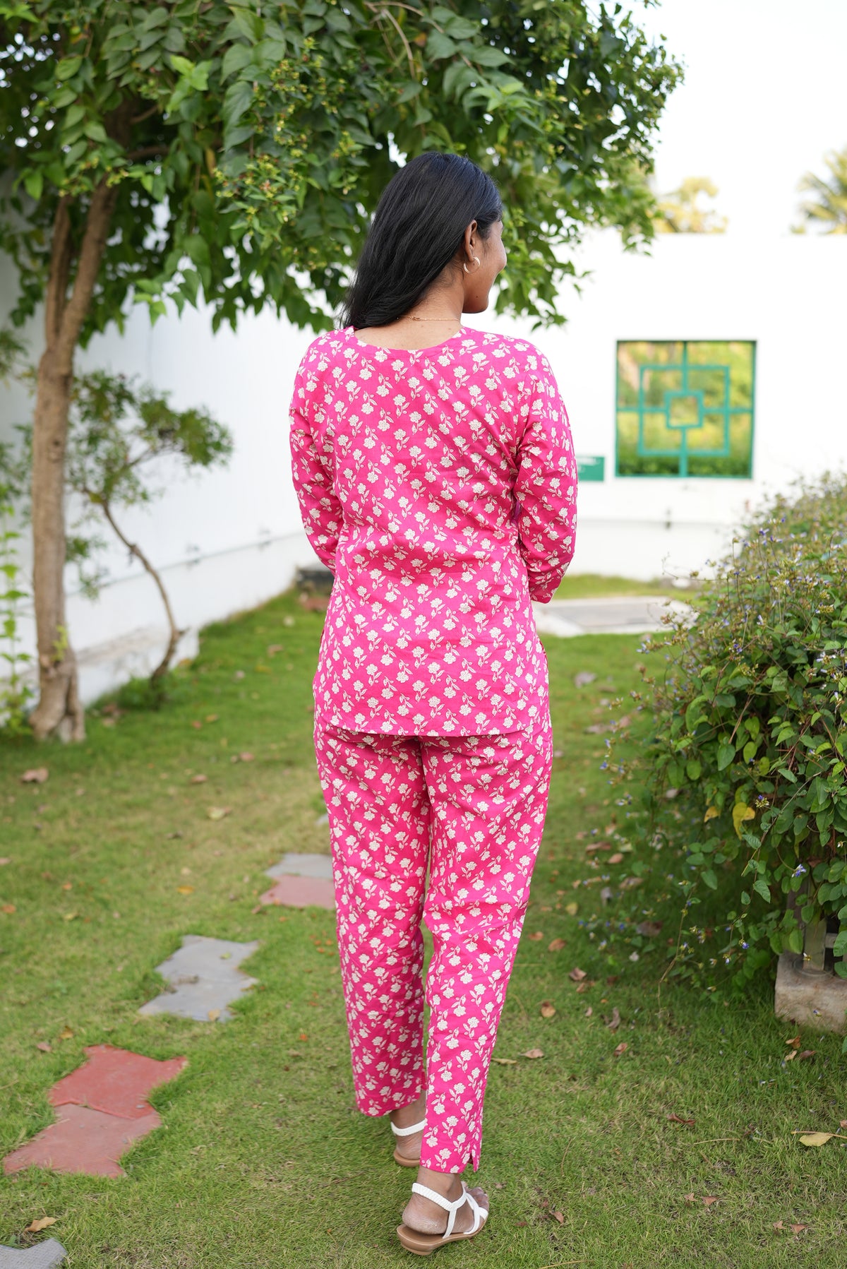 MANGAI Premium Cotton Printed Night Suits | Stylish Print's All Over | Top & Bottom Set | 3/4 Sleeve | Trendy Night Suits for Stylish Women's (TPS-3/4)