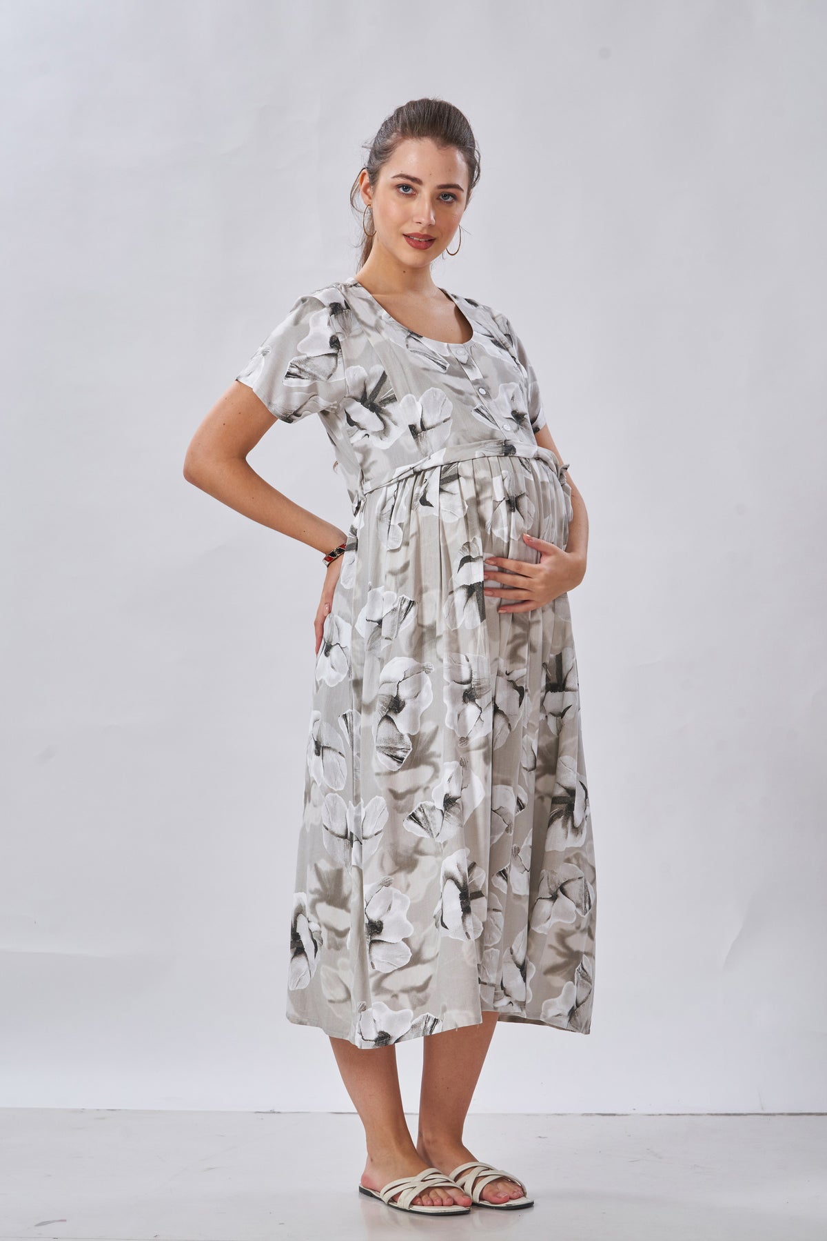 New Arrivals 4-IN-ONE MAXI Mom's Feeding & Casual Wear | Stylish Maxi Style | Invisible Feeding Zipper | Perfect Pre & Post Pregnancy Wear (FIO-MXI)